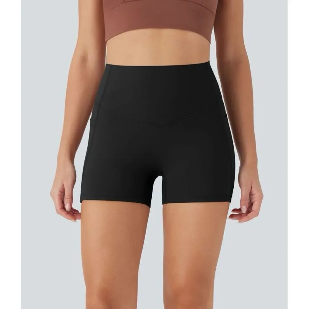 Halara HighWaisted Scrunch Butt Lifting Tummy Control Shaping Biker Shorts 3'' S